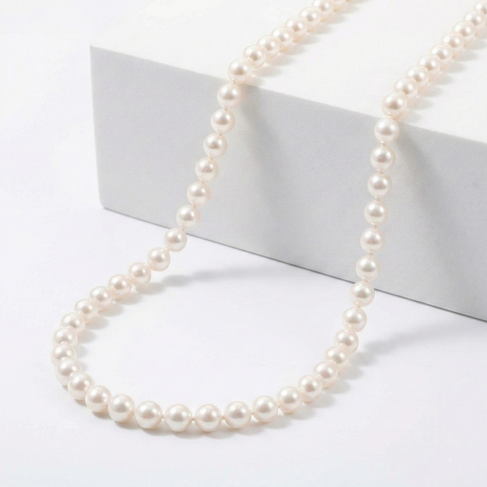 Certified & Appraised Iliana Premium Japanese Akoya White Pearl 8-11mm Necklace in 18K Yellow Gold 18 Inches