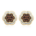 White and Champagne Color Austrian Crystal Earrings in Goldtone - Sticky add to cart bar