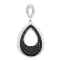 Black and White Color Austrian Crystal Pendant in Silvertone - Sticky add to cart bar