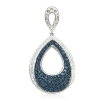 Black and White Color Austrian Crystal Pendant in Silvertone