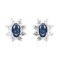 Simulated Blue and White Color Diamond Earrings in Silvertone - Sticky add to cart bar
