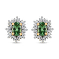 Tsavorite Garnet and Diamond Snowflake Stud Earrings in Vermeil Yellow Gold Over Sterling Silver 1.30 ctw - Sticky add to cart bar