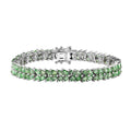 Premium Tsavorite Garnet 2 Row Bracelet in Platinum Over Sterling Silver (6.50 In) 8.90 ctw - Sticky add to cart bar