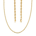 14K Yellow Gold Polished 4.15mm Filk Chain Necklace 24 Inches 9.80 Grams - Sticky add to cart bar
