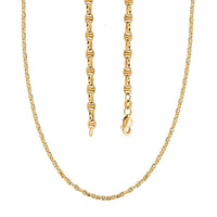 14K Yellow Gold Polished 4.15mm Filk Chain Necklace 24 Inches 9.80 Grams