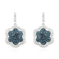 Blue and White Austrian Crystal Earrings in Silvertone - Sticky add to cart bar