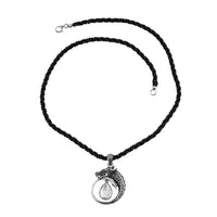 TLV Bali Legacy Polki Moissanite, Thai Black Spinel Beaded Dragon Necklace (20 Inches) in Sterling Silver 71.40 ctw
