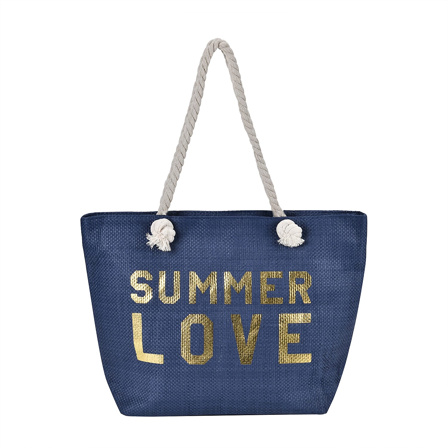Paper Tote Bag with Printed SUMMER LOVE - Navy (19.29"x13.38"x5.90")