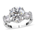 Moissanite Ring in Platinum Over Sterling Silver (Size 10.0) 5.10 ctw - Sticky add to cart bar