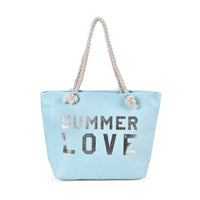Paper Tote Bag with Printed SUMMER LOVE - Navy (19.29"x13.38"x5.90")