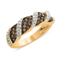 Champagne and White Crystal Ring in Goldtone (Size 7.0) - Sticky add to cart bar