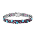 Orissa Rhodolite Garnet, Sleeping Beauty Turquoise Bracelet in Platinum Over Sterling Silver (7.25 In) 22.60 ctw - Sticky add to cart bar