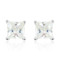 Simulated Diamond Earrings in Silvertone