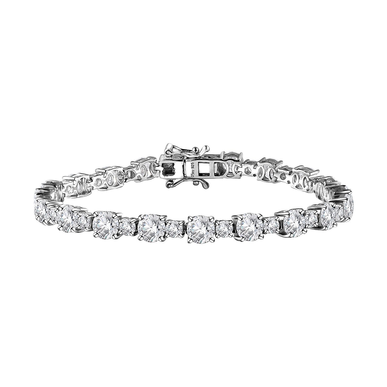 Epic Deal Moissanite (Rnd 5 mm) Tennis Bracelet in Platinum Over Sterling Silver (6.50 In) 10.35 ctw