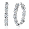 Moissanite Inside Out Hoop Earrings in Platinum Over Sterling Silver 8.70 ctw - Sticky add to cart bar