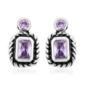 Purple Austrian Crystal Earrings in Silvertone - Sticky add to cart bar