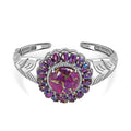Mojave Purple Turquoise 34.30 ctw Cuff Bracelet in Stainless Steel (7.50 In) - Sticky add to cart bar