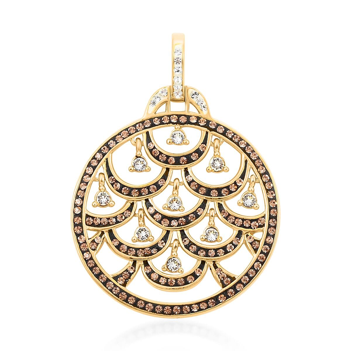 White and Champagne Austrian Crystal Pendant