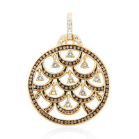 White and Champagne Austrian Crystal Pendant in Goldtone