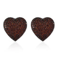 GP Amore Collection Mozambique Garnet Heart Stud Earrings in Platinum Over Sterling Silver 3.35 ctw - Sticky add to cart bar