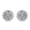 Moissanite Halo Stud Earrings in Platinum Over Sterling Silver 2.25 ctw - Sticky add to cart bar