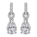 D'Joy Moissanite Drop Earrings in Platinum Over Sterling Silver 4.60 ctw - Sticky add to cart bar