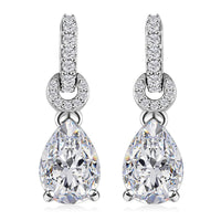 D'Joy Moissanite Drop Earrings in Platinum Over Sterling Silver 4.60 ctw