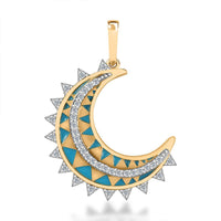 Moissanite Moon Charm in Vermeil Yellow Gold Over Sterling Silver 0.25 ctw