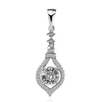 D'Joy Shield Cut Moissanite Pendant in Platinum Over Sterling Silver 1.30 ctw
