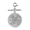 Moissanite Clover Medallion Charm in Platinum Over Sterling Silver 0.30 ctw - Sticky add to cart bar