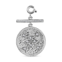 Moissanite Clover Medallion Charm in Platinum Over Sterling Silver 0.30 ctw