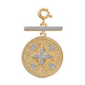 Moissanite Clover Medallion Coin Charm in Vermeil Yellow Gold Over Sterling Silver 0.30 ctw - Sticky add to cart bar