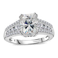 Moissanite Ring in Platinum Over Sterling Silver (Size 10.0) 3.00 ctw - Sticky add to cart bar