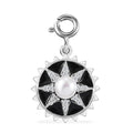 White Pearl, Moissanite Charm in Platinum Over Sterling Silver 0.20 ctw - Sticky add to cart bar
