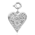 Moissanite Heart Charm in Platinum Over Sterling Silver - Sticky add to cart bar