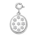 Moissanite Celestial Stars Coin Charm in Platinum Over Sterling Silver 0.08 ctw - Sticky add to cart bar
