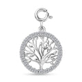 Moissanite Tree of Life Charm in Platinum Over Sterling Silver 0.75 ctw - Sticky add to cart bar