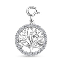Moissanite Tree of Life Charm in Platinum Over Sterling Silver 0.75 ctw