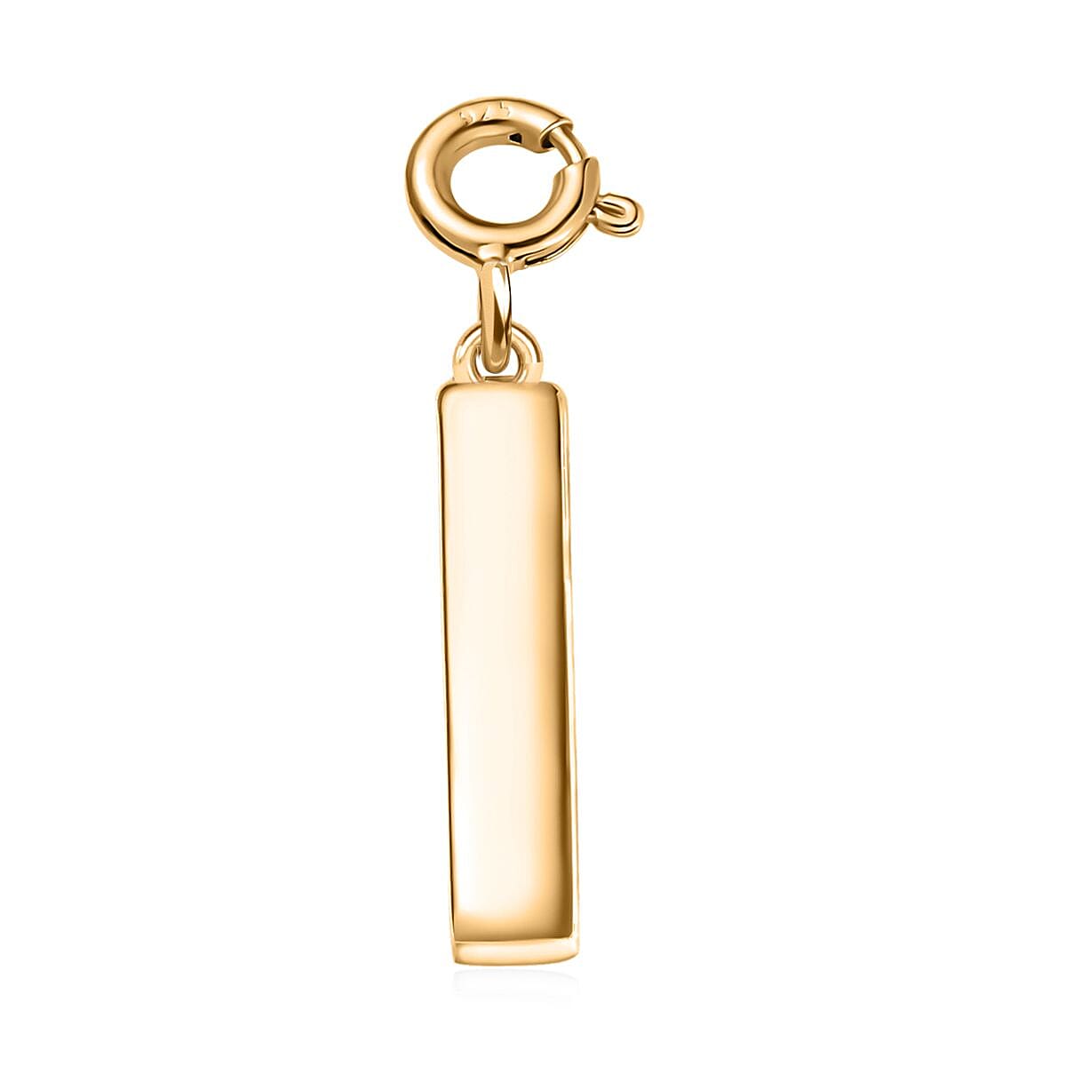 Vermeil Yellow Gold Over Sterling Silver Bar Charm 2.10 Grams