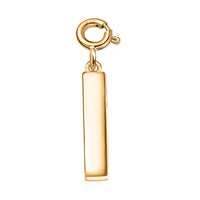 Vermeil Yellow Gold Over Sterling Silver Bar Charm 2.10 Grams