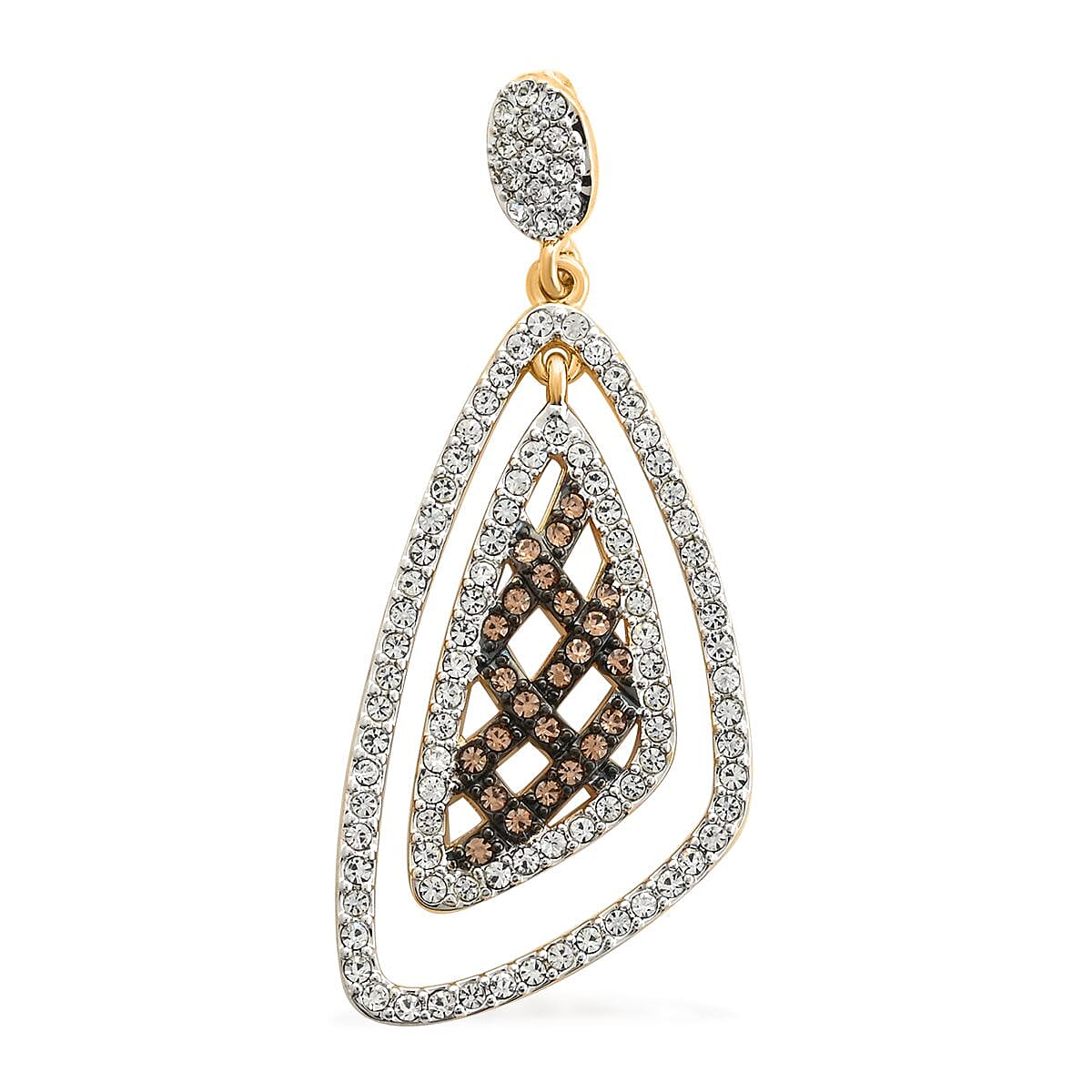 Champagne Color and White Austrian Crystal Pendant