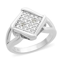 Diamond Accent Ring in Silvertone