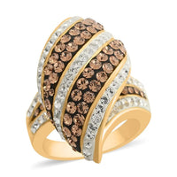 Austrian Crystal Ring in Goldtone