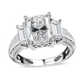 Moissanite Ring in Platinum Over Sterling Silver (Size 10.0) 3.70 ctw - Sticky add to cart bar
