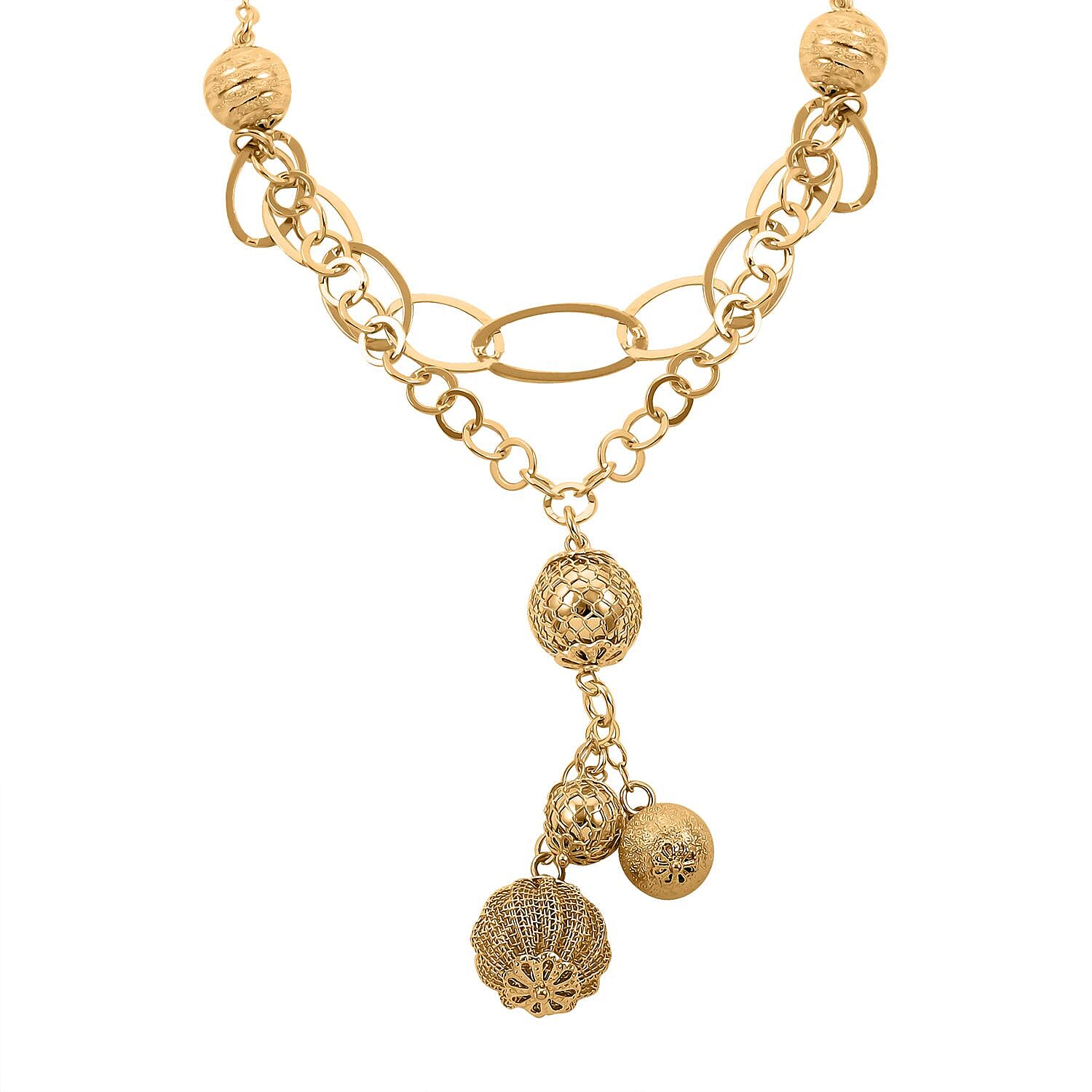 Ball Necklace 18 Inches in Goldtone