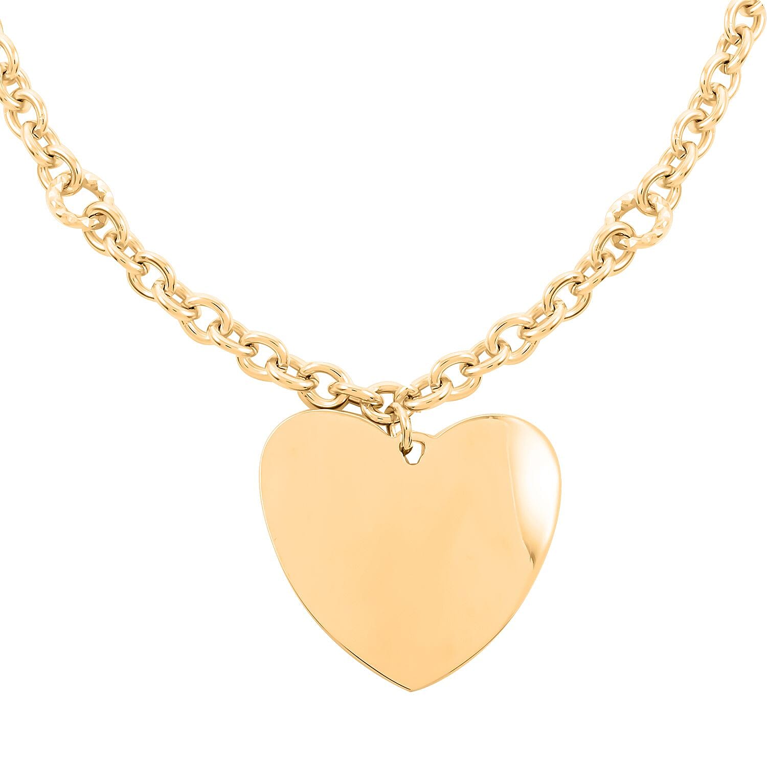 Heart Chain Necklace in Goldtone 18 Inches