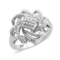 White Austrian Crystal Ring in Silvertone (Size 7.0)