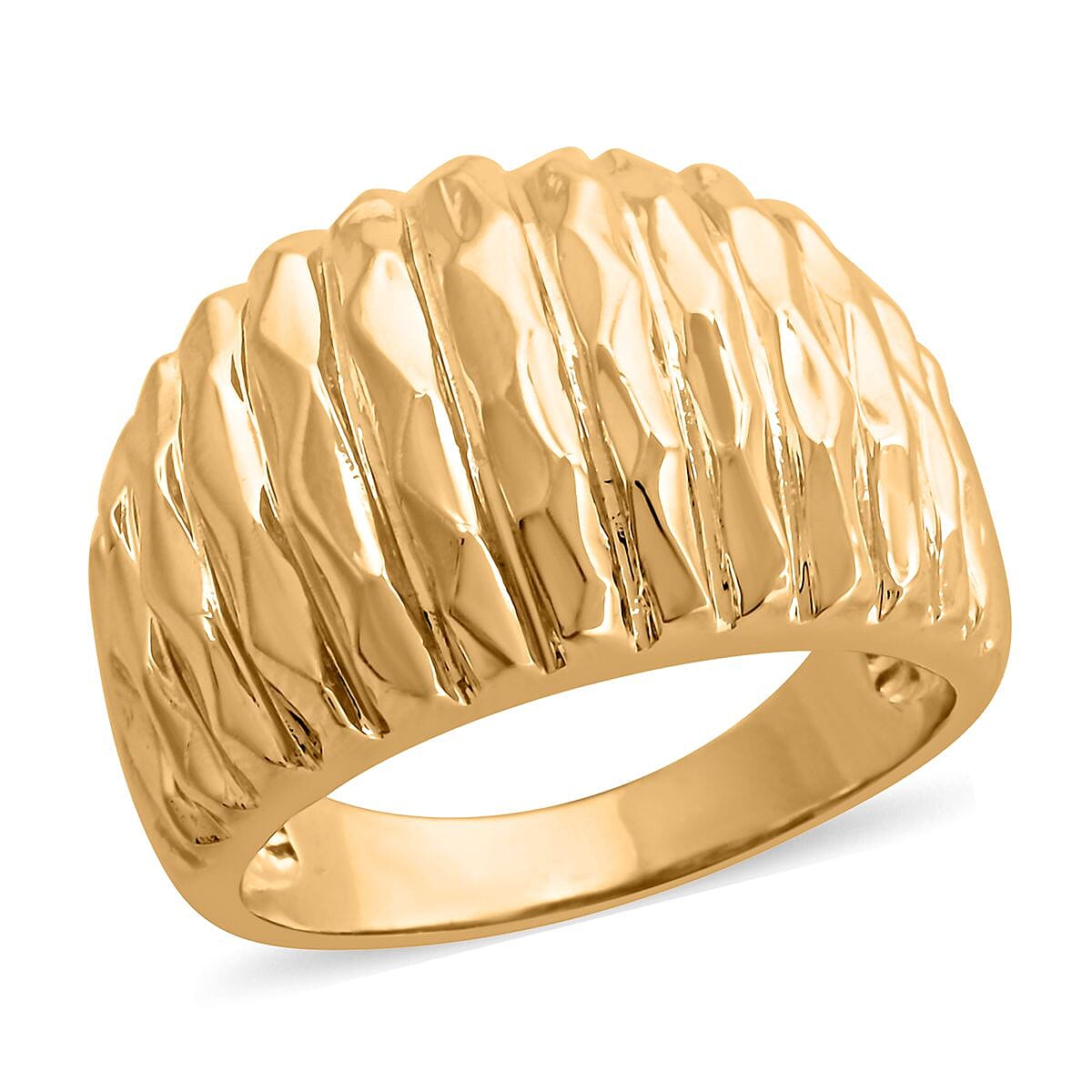 Cigar Band Ring in Goldtone