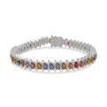 TLV Multi Sapphire Tennis Bracelet in Platinum Over Sterling Silver (6.50 In) 11.75 ctw - Sticky add to cart bar