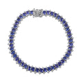 TLV Tanzanite, White Zircon Bracelet in Platinum Over Sterling Silver (6.50 In) 8.70 ctw - Sticky add to cart bar
